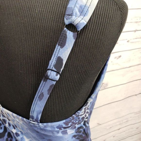 Croft & Barrow KH90453D D-Cup Tummy Slimmer Blue Navy Animal Tankini BathingSuit - Picture 7 of 11